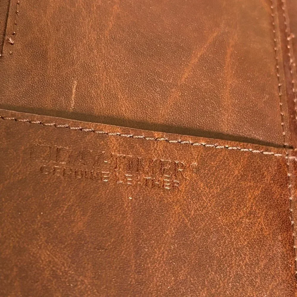 Day-Timer 7 1/2” x 4 1/2” Brown Genuine Leather Planner